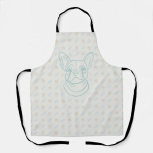French Bulldog Decorative Line Art Pattern Apron