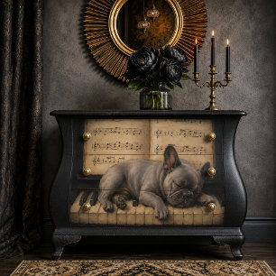 French Bulldog Decoupage Tissue Paper  Furniture