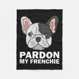 French Bulldog Design For Men Women Pardon My Fren Fleece Blanket