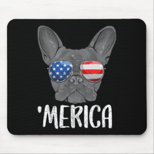 French Bulldog Dog 4th Of July American Flag 1 Mouse Mat