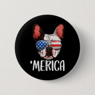 French Bulldog Dog 4th Of July American Flag 2 6 Cm Round Badge
