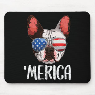 French Bulldog Dog 4th Of July American Flag 2  Mouse Mat