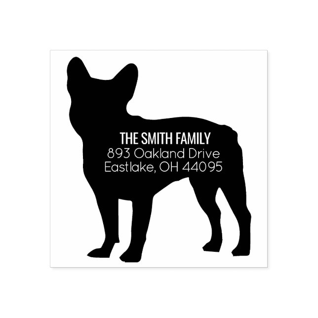 French Bulldog Dog Address Stamp (Imprint)