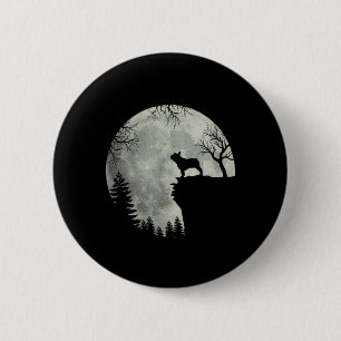 French Bulldog Dog And Moon Shirt Halloween 6 Cm Round Badge