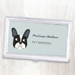 French Bulldog Dog Animal Pet Services Business Card Holder<br><div class="desc">A fun French Bulldog design on a duck egg blue background. Great for dog walkers,  dog groomers,  pet sitters and any animal or pet services. Original art by Nic Squirrell.</div>