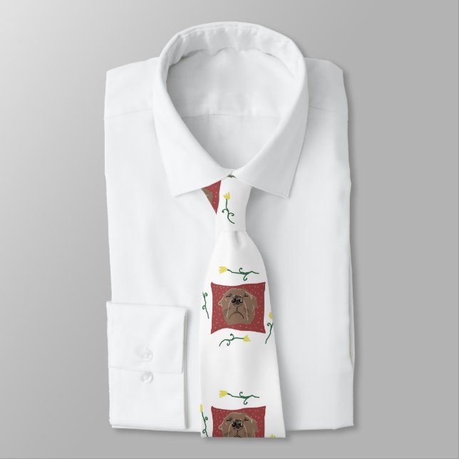 French Bulldog Dog Art Tie (Tied)