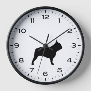 French Bulldog Dog Breed Silhouette Clock