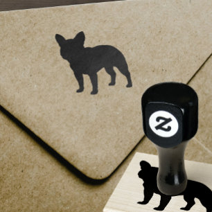 French Bulldog Dog Breed Silhouette Rubber Stamp