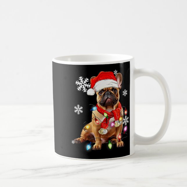 French Bulldog Dog Christmas Light Pajama Pet Xmas Coffee Mug (Right)