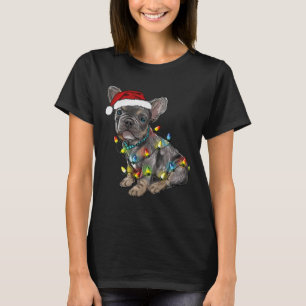 French Bulldog Dog Christmas Lights Santa Xmas Pet T-Shirt