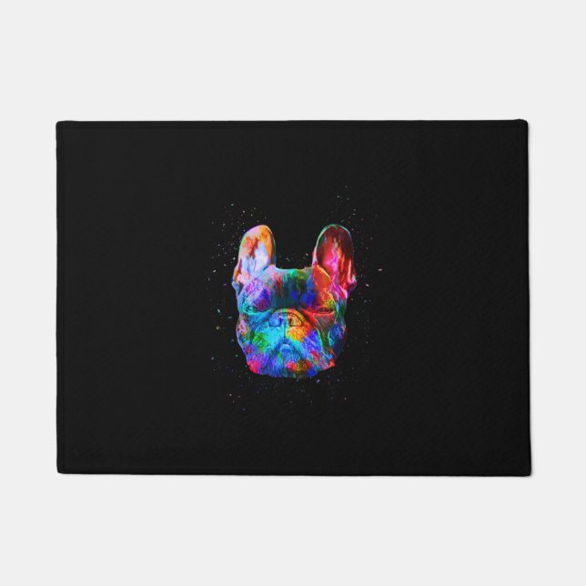 french bulldog dog colourful art gift doormat (Front)