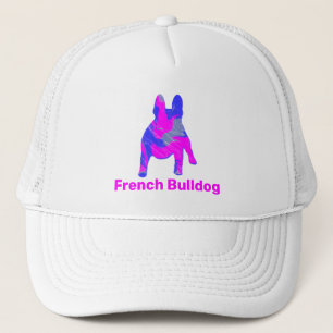 French Bulldog Dog Cute Pink Silhouette Custom Trucker Hat