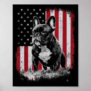 French Bulldog Dog Dad Mum America 4th of July Poster