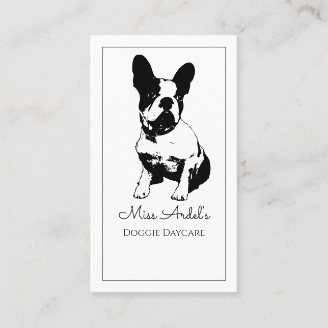 French Bulldog Dog Daycare Business Card (Front)