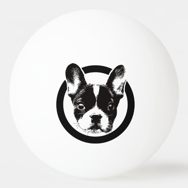 French Bulldog Dog Face Ping Pong Ball (Front)