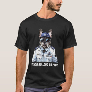 French Bulldog Dog Flying Airline Pilot Kids Fren T-Shirt