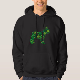 French Bulldog Dog Funny Puppy Shamrocks St Patric Hoodie