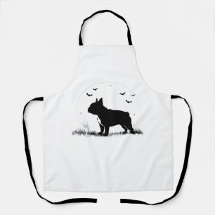 French Bulldog Dog – Halloween Moon Silhouette Ove Apron