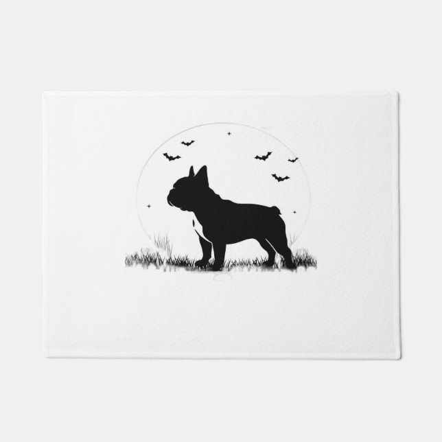 French Bulldog Dog – Halloween Moon Silhouette Ove Doormat (Front)