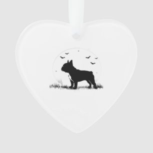 French Bulldog Dog � Halloween Moon Silhouette Ove Ornament