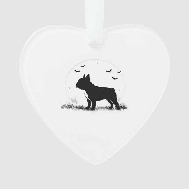 French Bulldog Dog � Halloween Moon Silhouette Ove Ornament (Front)