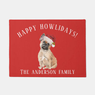 French Bulldog Dog Happy Howlidays Christmas Doormat