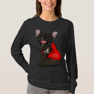 French bulldog Dog I Love Mom Tattoo French Bulldo T-Shirt