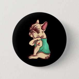 French Bulldog Dog I Love Mum Tattoo Lover Funny G 6 Cm Round Badge