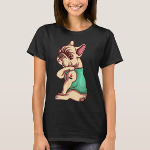 French Bulldog Dog I Love Mum Tattoo Lover Funny G T-Shirt