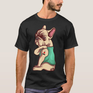 French Bulldog Dog I Love Mum Tattoo Lover Funny G T-Shirt