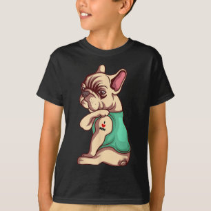 French Bulldog Dog I Love Mum Tattoo Lover Funny G T-Shirt
