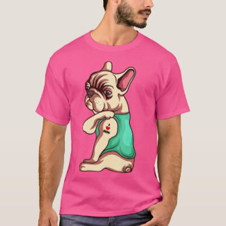 French Bulldog Dog I Love Mum Tattoo Lover funny G T-Shirt