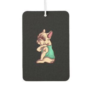 french bulldog dog i love mum tattoo lover gift car air freshener