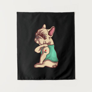 french bulldog dog i love mum tattoo lover gift tapestry