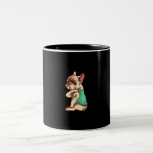 french bulldog dog i love mum tattoo lover gift Two-Tone coffee mug