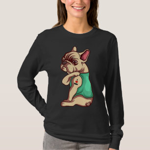 French Bulldog Dog I Love Mum Tattoo T-Shirt