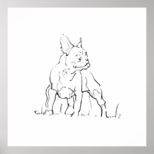 French Bulldog Dog Illustration - Dog Mom Poster