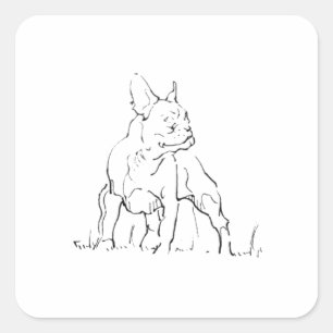 French Bulldog Dog Illustration - Dog Mom Square Sticker