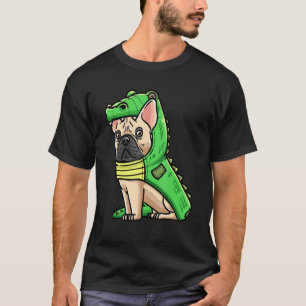 French Bulldog Dog In Crocodile Costume T-Shirt