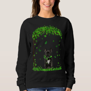 French Bulldog Dog Irish Green Shamrock Clover St Sweatshirt