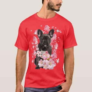 French Bulldog Dog Japanese Cherry Blossom Sakura  T-Shirt