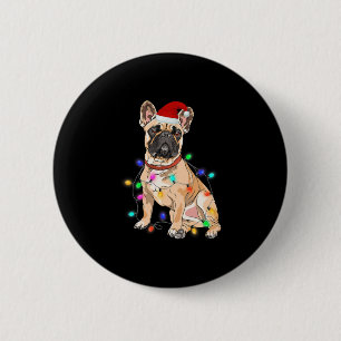 French Bulldog Dog Lover Christmas Tree Lights  6 Cm Round Badge