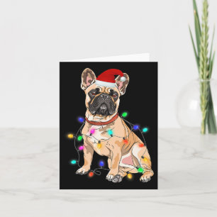 French Bulldog Dog Lover Christmas Tree Lights  Card