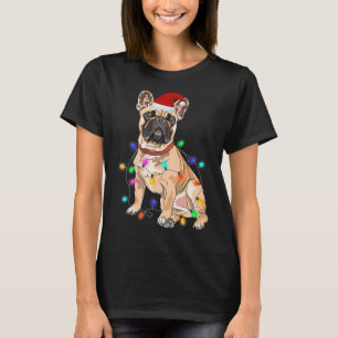 French Bulldog Dog Lover Christmas Tree Lights  T-Shirt