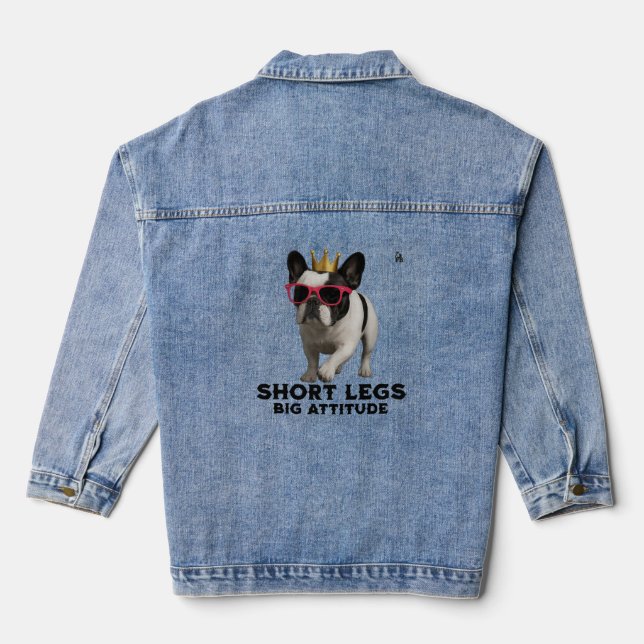 French Bulldog Dog Lovers Denim Jacket (Back)