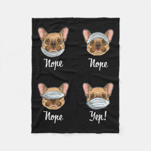 French Bulldog Dog Mask Bulldogs Fleece Blanket