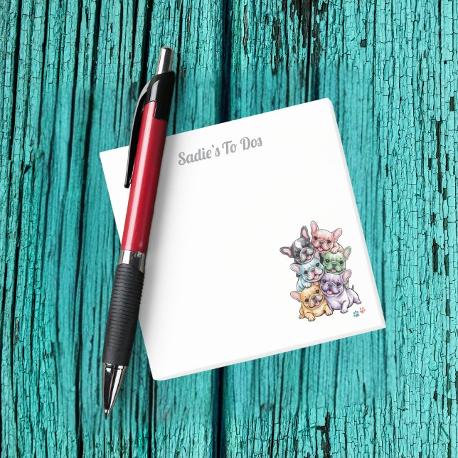French Bulldog Dog Mum Cute Pet Girly Office Post-it Notes (Creator Uploaded)