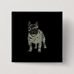 French Bulldog Dog Mummy Halloween Costume Dog Lov 15 Cm Square Badge