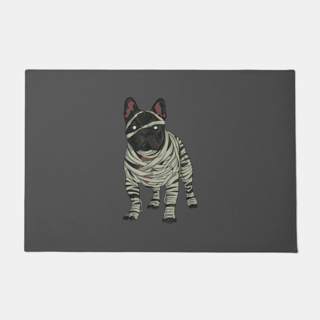 French Bulldog Dog Mummy Halloween Costume Dog Lov Doormat (Front)