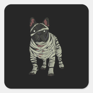 French Bulldog Dog Mummy Halloween Gift Square Sticker